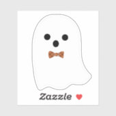 Schattige jongensgeest met plooiboe Halloween-stic Sticker (Vel)