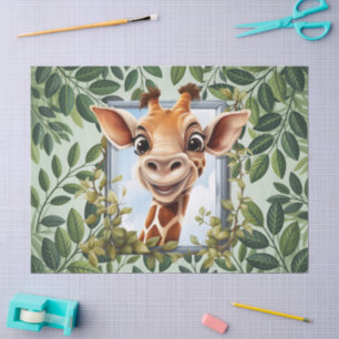 Schattige Jungle-giraffe kinderen uniseks Tissuepapier