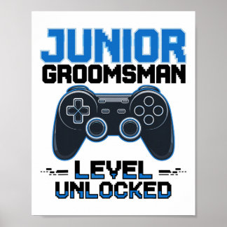Schattige Junior Bruidsjonker Niveau Ontgrendeld T Poster