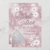 Schattige jurk bokeh parelwijn zestien kaart (Voorkant / Achterkant)