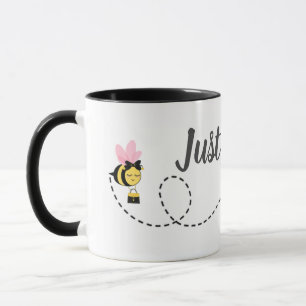 Schattige Just Bee Custom Zwart Wit Mok