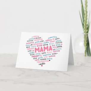 Schattige kaart voor moeder; mama;