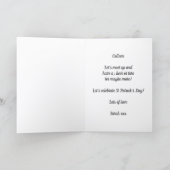 Schattige kabouter bier St. Patrick's Dag kaart (Binnen)