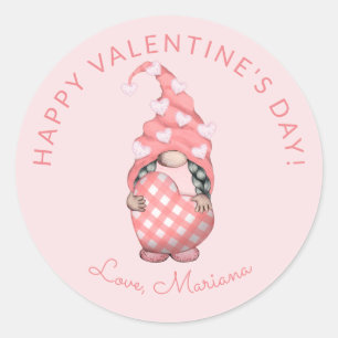 Schattige kabouter Gelukkige Valentijnsdag Feestgo Ronde Sticker