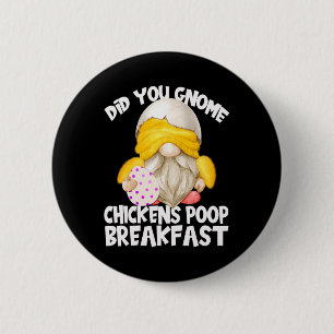 Schattige Kabouter in Gele Kip Kostuum Kippen Poep Ronde Button 5,7 Cm