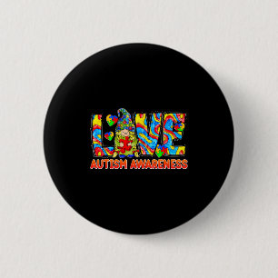 Schattige kabouter liefde puzzel autisme bewustwor ronde button 5,7 cm