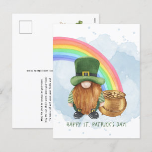 Schattige kabouter pot met goud aangepaste St. Pat Feestdagenkaart