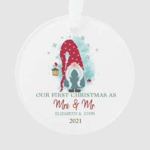 Schattige Kabouter Sneeuwvlokken Onze Eerste Kerst Ornament