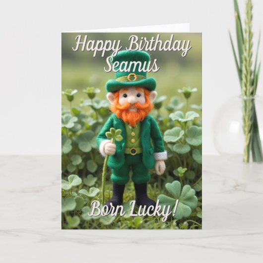 Schattige kabouter St. Patrick's Dag verjaardagska Kaart (Voorkant)