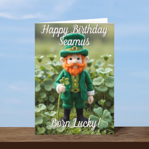 Schattige kabouter St. Patrick's Dag verjaardagska Kaart