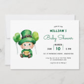 schattige kabouter St. Patrick's Day baby shower Kaart (Voorkant)