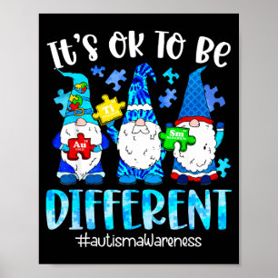Schattige kabouters autisme bewustzijn om anders t poster