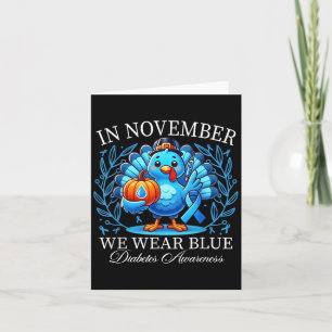 Schattige kalkoen in november dragen we blauwe dia kaart