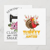Schattige kalkoenjager Funny Bowling Thanksgiving Kaart (Voorkant / Achterkant)