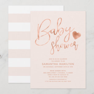 Schattige kalligrafie meisje Baby shower Kaart