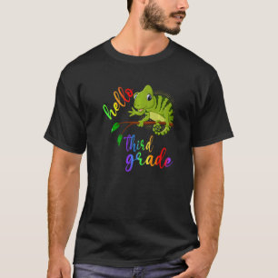 Schattige Kameleon Hallo Derde Klas Terug naar Sch T-shirt