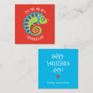 Schattige Kameleon Kinderen Valentijnsdag Klasloka Notitiekaartje