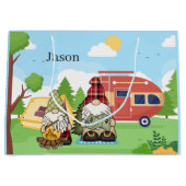 schattige kampeergnomen voegen naamfeest toe groot cadeauzakje (Voorkant)