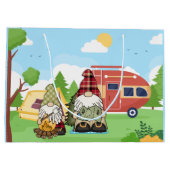 schattige kampeergnomen voegen naamfeest toe groot cadeauzakje (Achterkant)