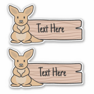 Schattige Kangaroo Label