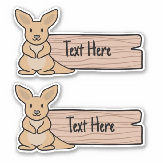 Schattige Kangaroo Label (Voorkant)