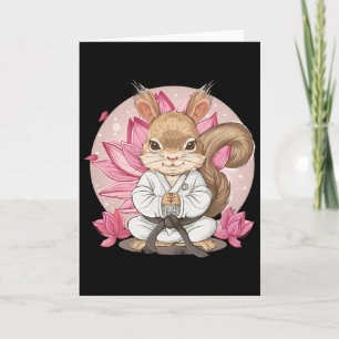 Schattige Karate Eekhoorn Lotus Bloem Kung Fu Mma  Kaart