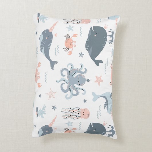 Schattige karton Zee vis Accent Kussen (Achterkant (Verticaal))
