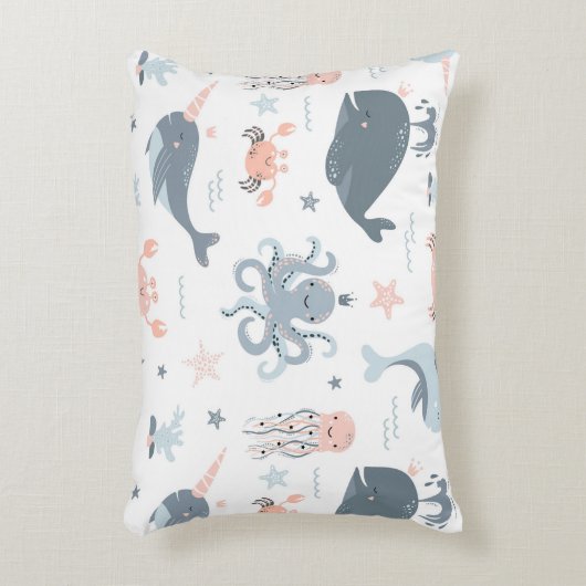 Schattige karton Zee vis Accent Kussen (Voorkant(Verticaal))