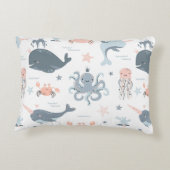 Schattige karton Zee vis Accent Kussen (Achterkant)