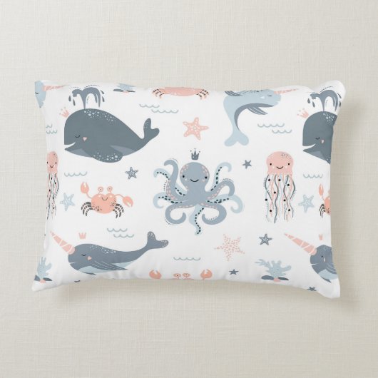 Schattige karton Zee vis Accent Kussen (Achterkant)