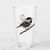 Schattige kastanjedragende Chickadee Bird Glas (Achterkant)