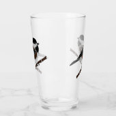Schattige kastanjedragende Chickadee Bird Glas (Links)