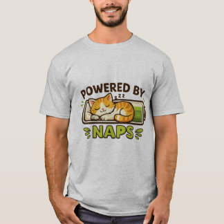 Schattige kat aangedreven door dutjes grappige sla t-shirt
