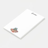 Schattige kat alien & UFO-ruimteschip, aangepaste Post-it® Notes (Schuin)