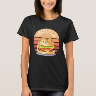 Schattige Kat Anvorguesa Meme Burger Hamburger Kit T-shirt