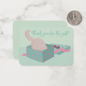 Schattige Kat Bedankt voor het cadeau Notitiekaartje (Voorkant / Achterkant in situ)