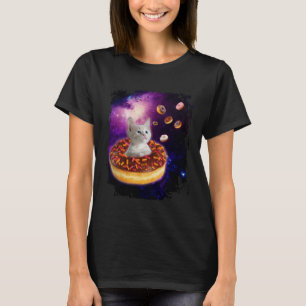 Schattige Kat Binnen Donut in Ruimte Jongens Meisj T-shirt
