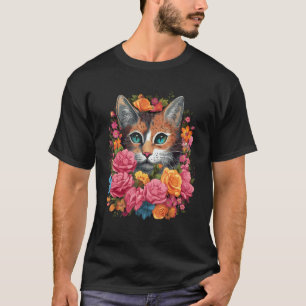 Schattige Kat Bloem Bouquet T-shirt
