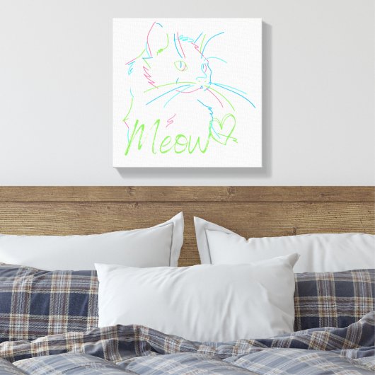 schattige kat canvas afdruk (Insitu (Slaapkamer))