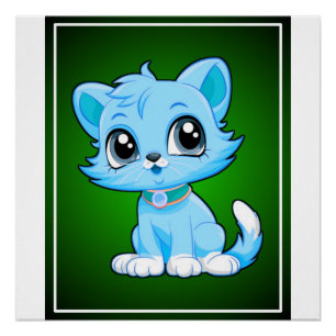 Schattige kat Cartoon Perfect Poster