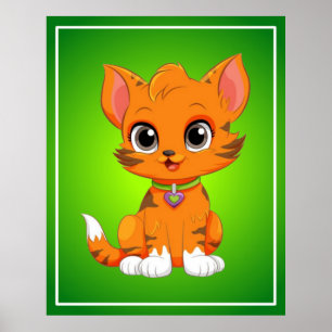 Schattige kat Cartoon Poster
