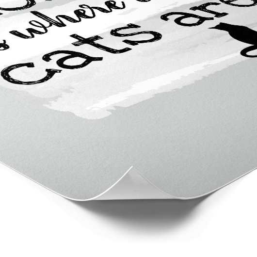 schattige kat citeert grijs en wit verfontwerp poster (Hoek)