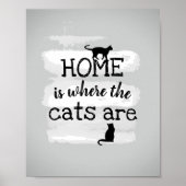 schattige kat citeert grijs en wit verfontwerp poster (Voorkant)