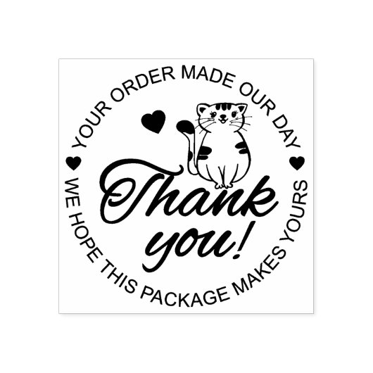Schattige Kat Dank Je Rubberstempel (Afrduk)