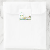 Schattige Kat dat een boek leest. Vierkante Sticker (Tas)