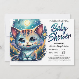 Schattige Kat Digitaal Baby shower Kaart