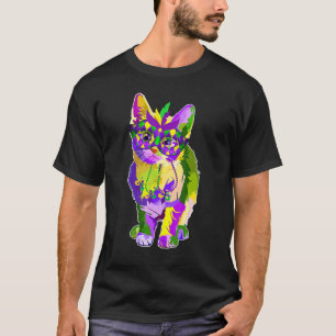 Schattige kat draagt carnavalsmasker Mardi Gras ka T-shirt