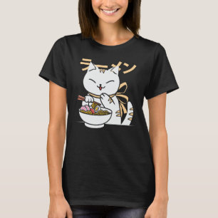 Schattige Kat Eet Ramen   Cadeau voor Kat & Ramen  T-shirt