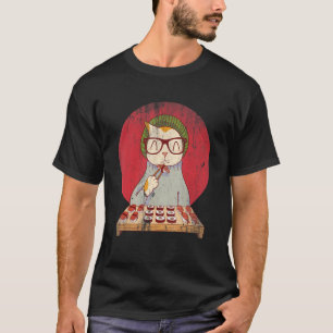 Schattige Kat Eet Sushi T-shirt