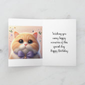 Schattige Kat Gelukkige Verjaardag Kaart (Binnen)